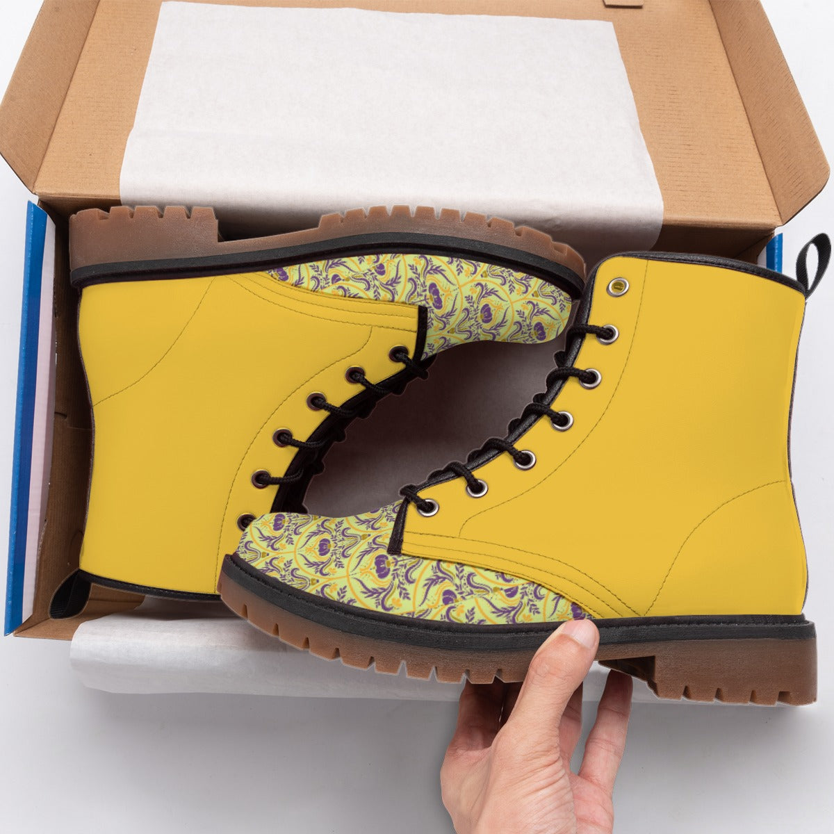 Alien Skull Lace-Up Boots